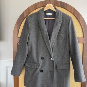 Primark Gray Double-Breasted Blazer